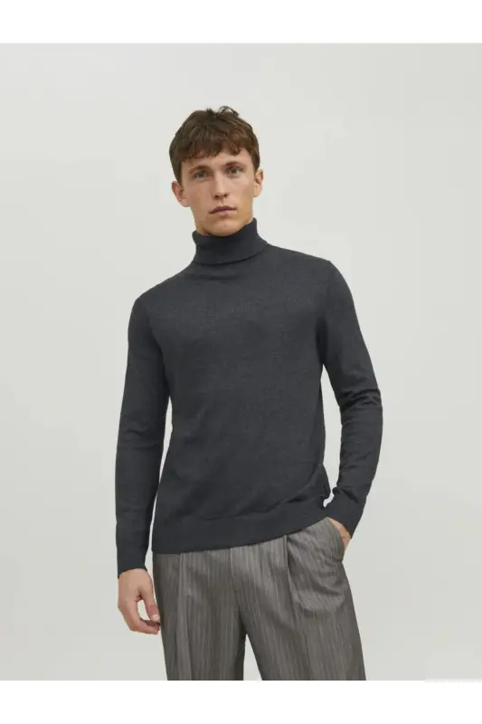 Erkak Kozok 12157417-dark-grey-Kulrang - JACK & JONES