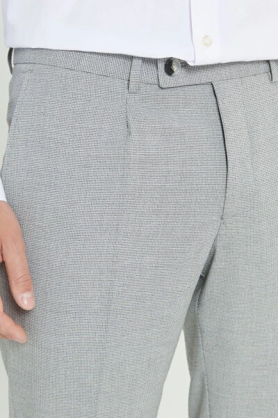 Erkak kulrang-antratsit Comfort Fit qulay kesimli yon cho'ntakli naqshli bel lastikli shim - 5