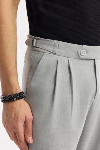 Erkak kulrang Carrot Fit klassik bel plili apolet detallari - 5