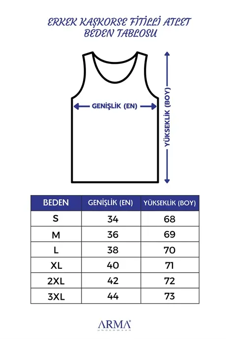Erkak kulrang fitilli atlet paxtali likrali kaşkorse halter yaka slim fit atlet - 5