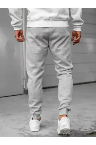 Erkak kulrang Slim Fit sport shimlari Slüet bosmasdan tor shim Jogger-kulrang cho'ntakli - 2