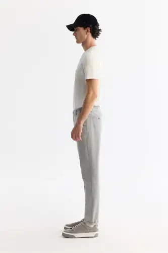 Erkak kulrang Slim Fit yonlari lastikli katakli duble pa - AVVA (1)