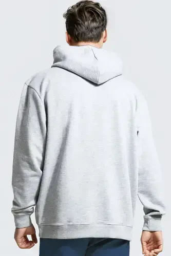 Erkak kulrang tekis kapüşonli oversize 3 ipliqli shardonli keng bichimli hoodie svitshot-kulrang - MILLIONAIRE (1)