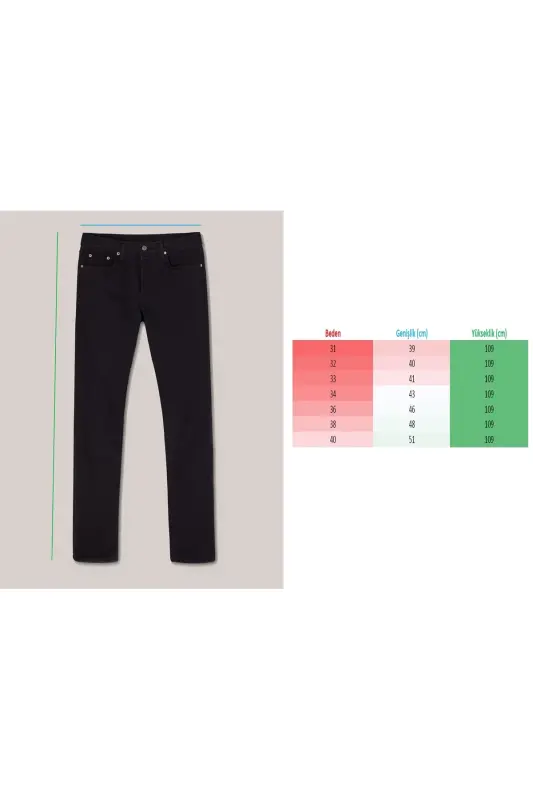 Erkak Likrali Denim Regular Fit Jins-Tirnoqli Moviy - 8
