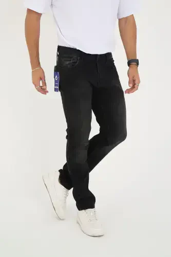Erkak Likrali Denim Regular Fit Jins-Tutun rang - 1
