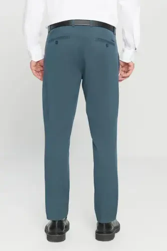 Erkak neft Slim Fit tor kesimli yon cho'ntak paxtalik elastik chino shim - neft - 8