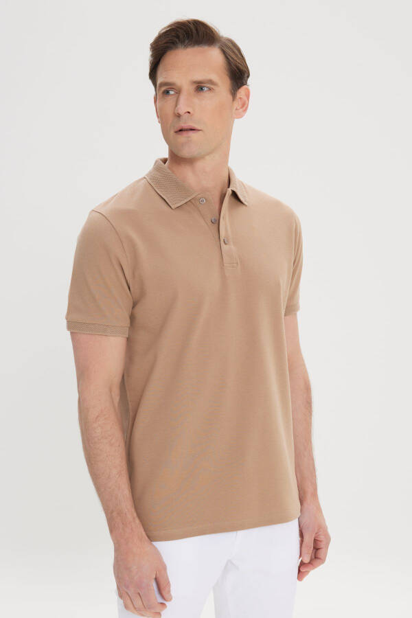 Erkak norka 100% paxta buruşmaydigan pike polo yoqali slim fit tor kesimli futbolka - 9