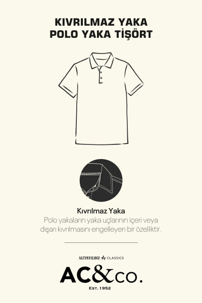 Erkak norka 100% paxta buruşmaydigan pike polo yoqali slim fit tor kesimli futbolka - 14