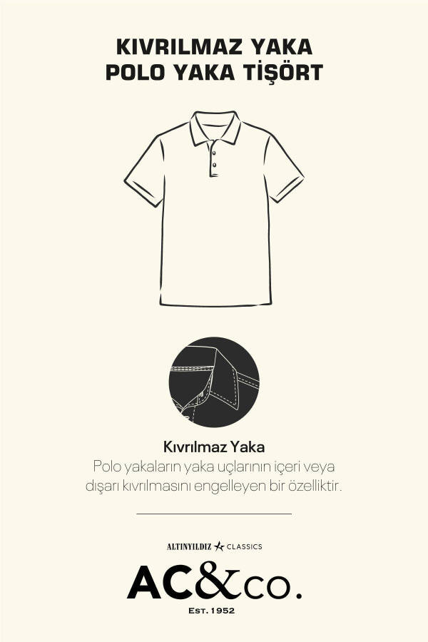 Erkak norka 100% paxta buruşmaydigan pike polo yoqali slim fit tor kesimli futbolka - 14