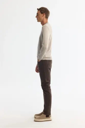 Erkak norka regular fit velosiped yoqali viskoza trikotaj kozok B005021-Norka - 3
