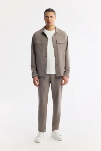 Erkak norka slim fit beli elastik bi stretch mato - 8