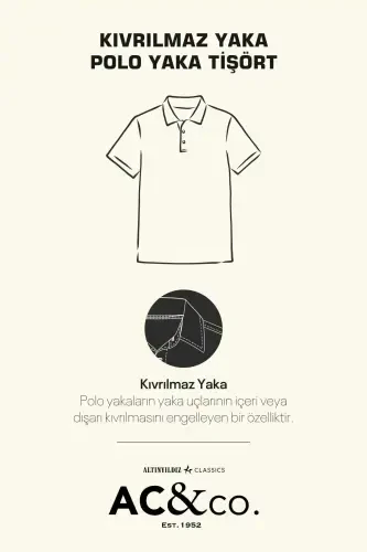 Erkak och ko'k 100% paxta bukilmaydigan pike polo yoqali slim fit tor kesimli futbolka - och ko'k - 6