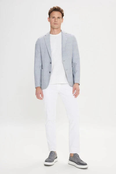 Erkak och kulrang-ko'k 360° ga cho'ziluvchan slim fit tor kesim - 2