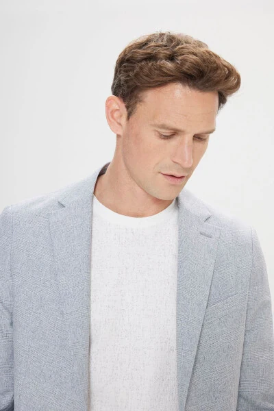 Erkak och kulrang-ko'k 360° ga cho'ziluvchan slim fit tor kesim - 5