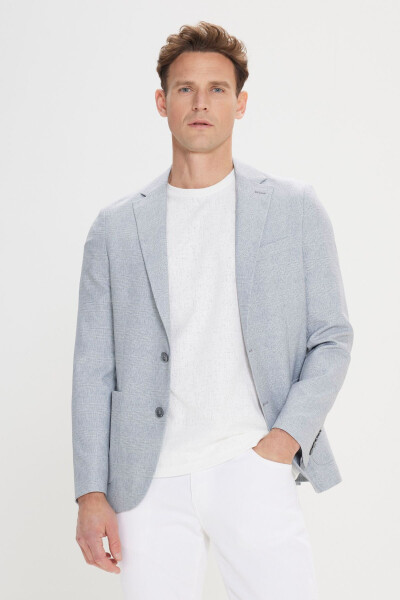 Erkak och kulrang-ko'k 360° ga cho'ziluvchan slim fit tor kesim - 3