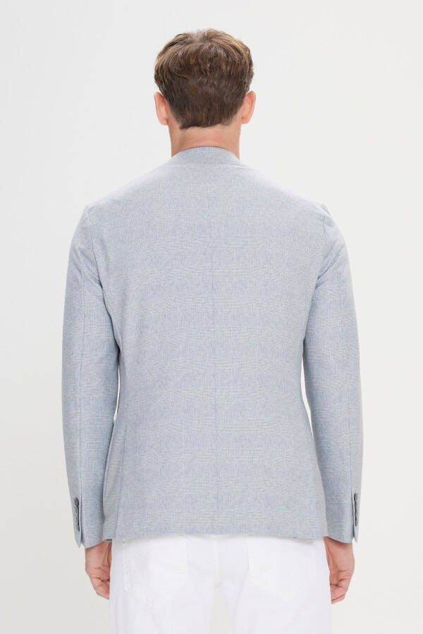 Erkak och kulrang-ko'k 360° ga cho'ziluvchan slim fit tor kesim - 6