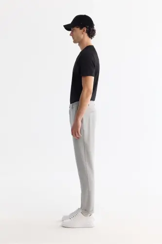 Erkak och светло-серый slim fit yon tomoni rezinkali gofrirovka qilingan chin - 2