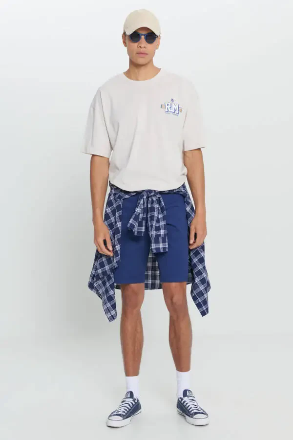 Erkak ochiq bej Real Madrid litsenziyali Oversize Fit B - 2