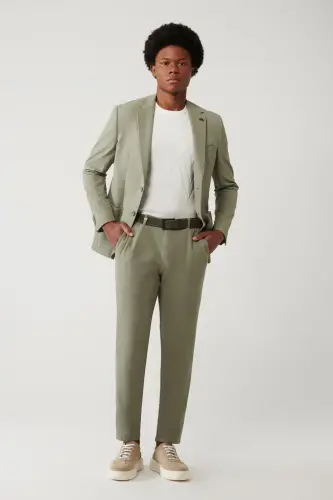 Erkak Ochiq Haki Keng Kesimli Bel Qismi Rezinkali Yon Taraf C - 1