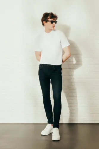 Erkak Oq %100 Paxta Bukilmaydigan Pike Polo Yoqali Slim Fit Tor Kesimli Futbolka - ALTINYILDIZ CLASSICS (1)