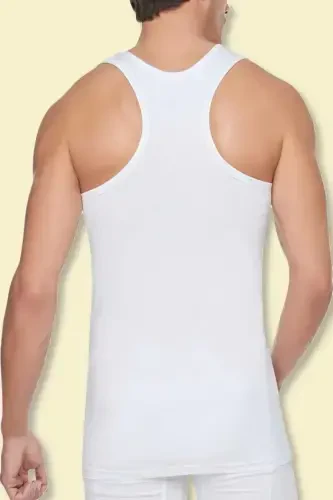 Erkak Oq 6'lik Paket Paxtalik Ribana Sportchi Atlet-Oq - 1