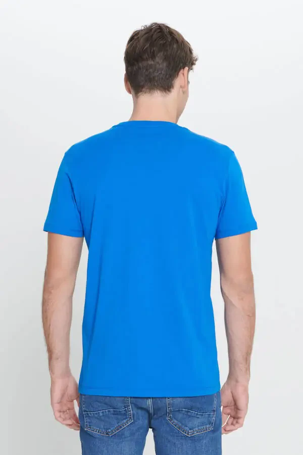 Erkak OQ-SAKS 2 dona Slim Fit Tor Kesimli Paxtali Asosiy Futbolka - 7