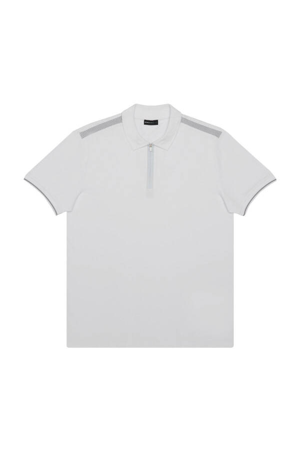 Erkak oq Slim Fit tor kesimli polo yoqali paxtali K - 7