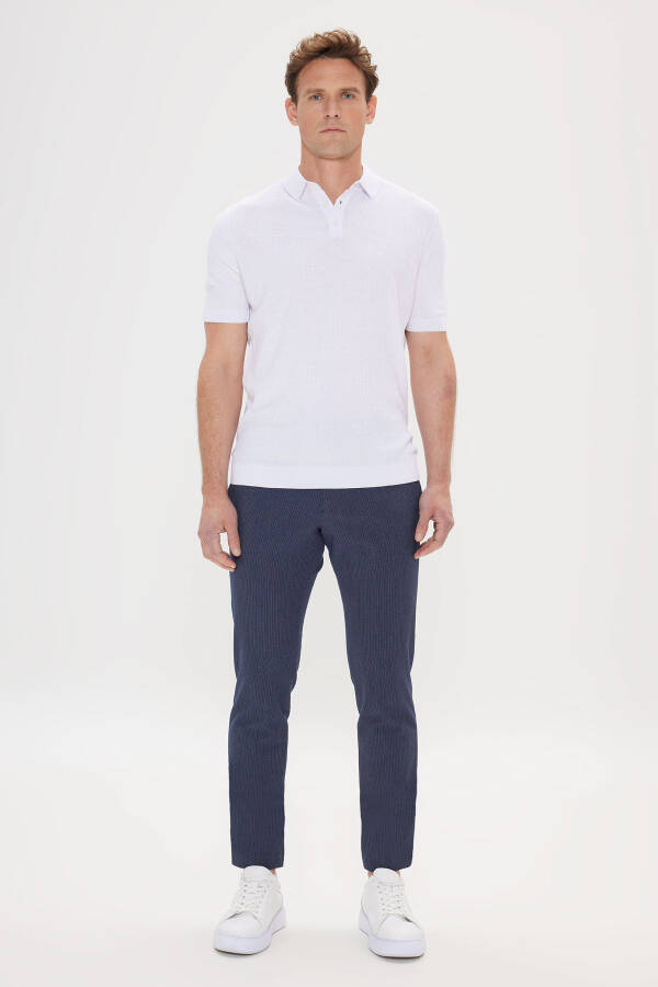 Erkak Oq Standart Fit Oddiy Kesimli 100% Paxta Armür Polo Yoqali Trikotaj futbolka - 2