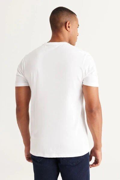 Erkak OQ-XAKI 2 dona Slim Fit Tor kesimli Paxtalik Asosiy Futbolka - 7