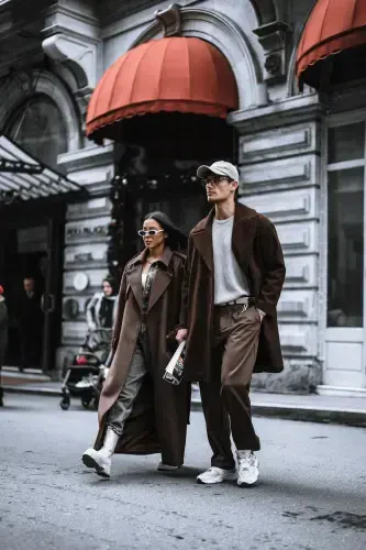 Erkak Oversize Kaşmir пальтоси кофе-кофе - 3