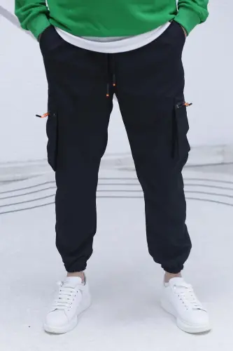 Erkak Parashut Mato Kargo Jogger Shim (TOR KESIM)-Qora - 5