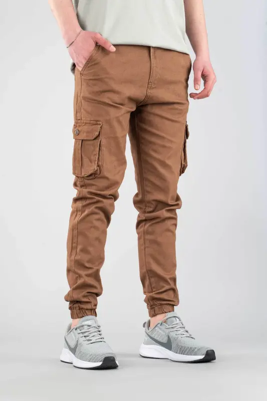 Erkak qahva shim Kargo Slim Fit-QAHVA - 5