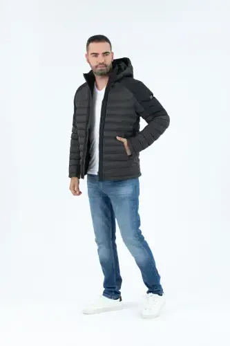 ERKAK QISQA YECHIB OLADIGAN KAPSHONLI TO‘LDIRILGAN SUV O‘TKAZMAYDIGAN KLASSIK SHISHMA MONT 9710-antrasit - 8