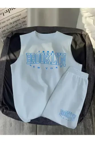 Erkak-Qiz Bola Sifir Qol Los Angeles Bosmali Oq Futbolka-Oq Short Takim-Oq - 1