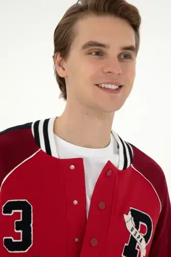 Erkak Qizil Trikotaj Kardigan 50270843-VR030-Qizil - U.S. POLO ASSN. (1)