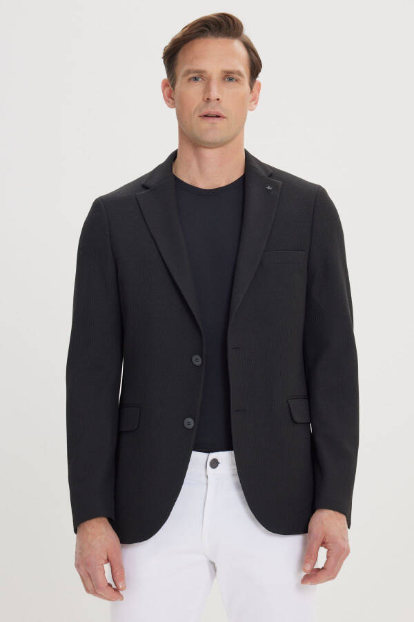 Erkak Qora 360 Daraja Har Tomonga Cho'ziluvchan Slim Fit D - 3