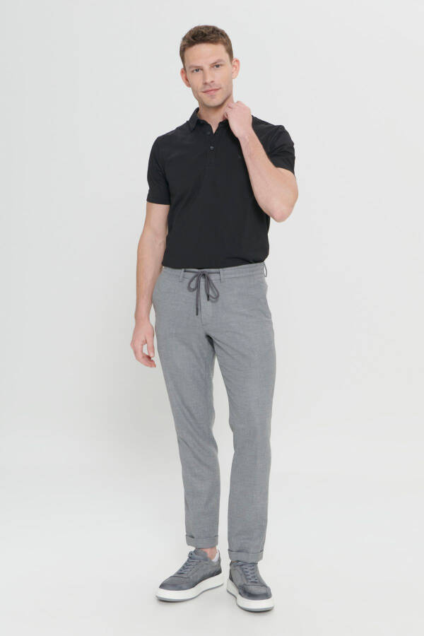 Erkak qora Comfort Fit qulay kesimli yon cho'ntakli naqsh - 4