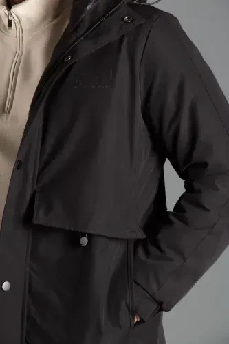 ERKAK QORA KAPÜŞONLI SHISHMA MONT 5593-QORA - 3