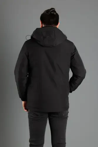 ERKAK QORA KAPÜŞONLI SHISHMA MONT 5593-QORA - 7