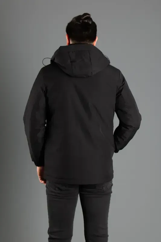 ERKAK QORA KAPÜŞONLI SHISHMA MONT 5593-QORA - 7