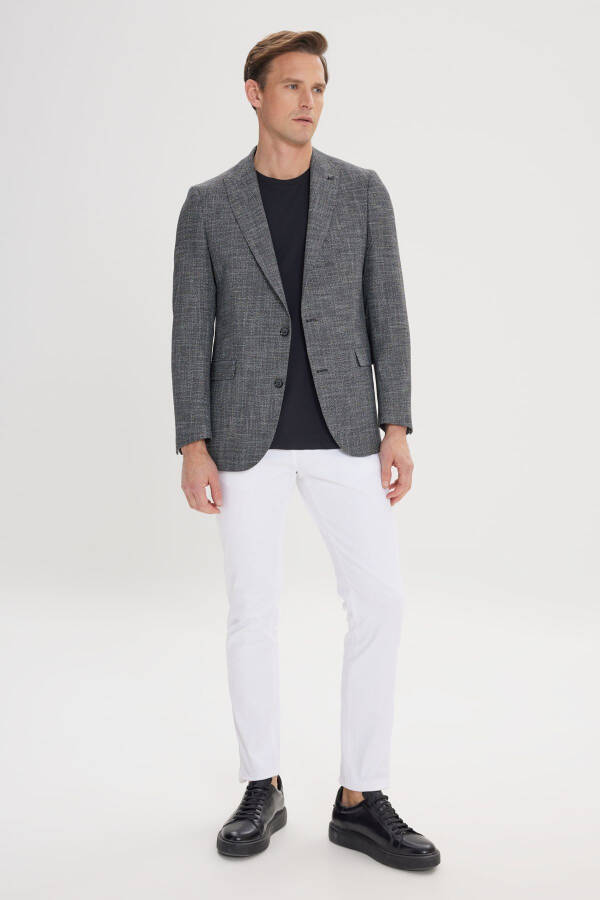 Erkak Qora-Oq Regular Fit Qulay Kesimli Qaldirg'och - 2