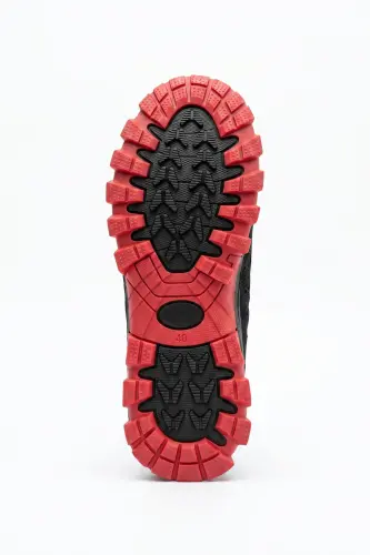 Erkak Qora Qizil Watertight Suvni itaruvchi Trekking Mo'ynali Zip Bot - Qora Qizil - 3
