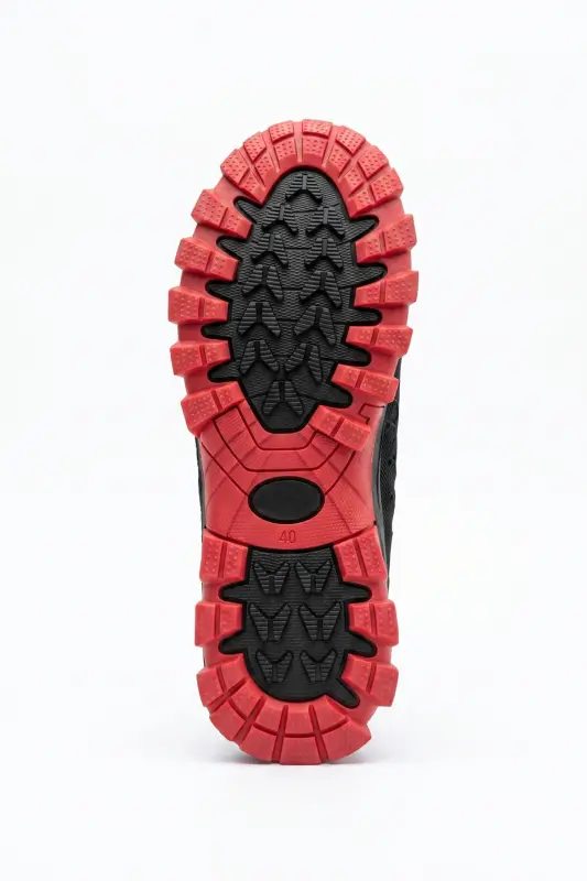 Erkak Qora Qizil Watertight Suvni itaruvchi Trekking Mo'ynali Zip Bot - Qora Qizil - 3