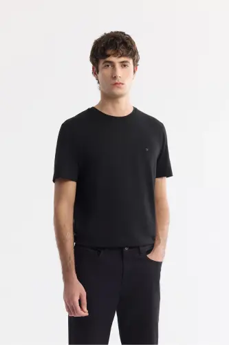 Erkak Qora Slim Fit Klassik Bel Armürlü Paxta 5 - 7