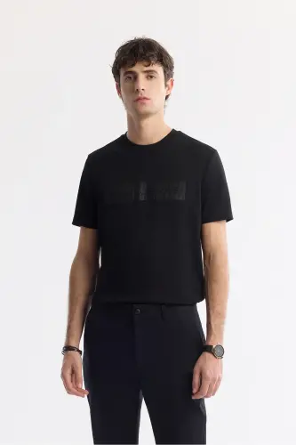 Erkak Qora Slim Fit Klassik Bel Paxta Yumshoq Tu - 6