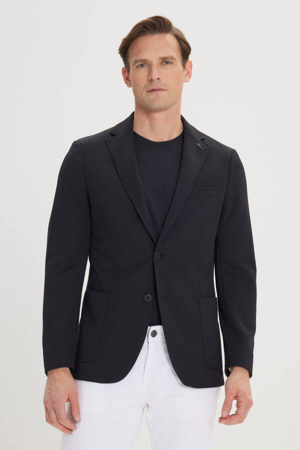 Erkak Qora Slim Fit Tor Kesimli Mono Yoqali Kundalik Bl - 17