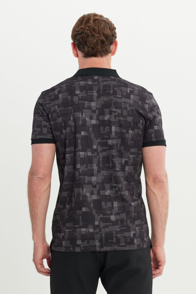 Erkak Qora Slim Fit Tor Kesimli Polo Yoqali Paxtali B - 5