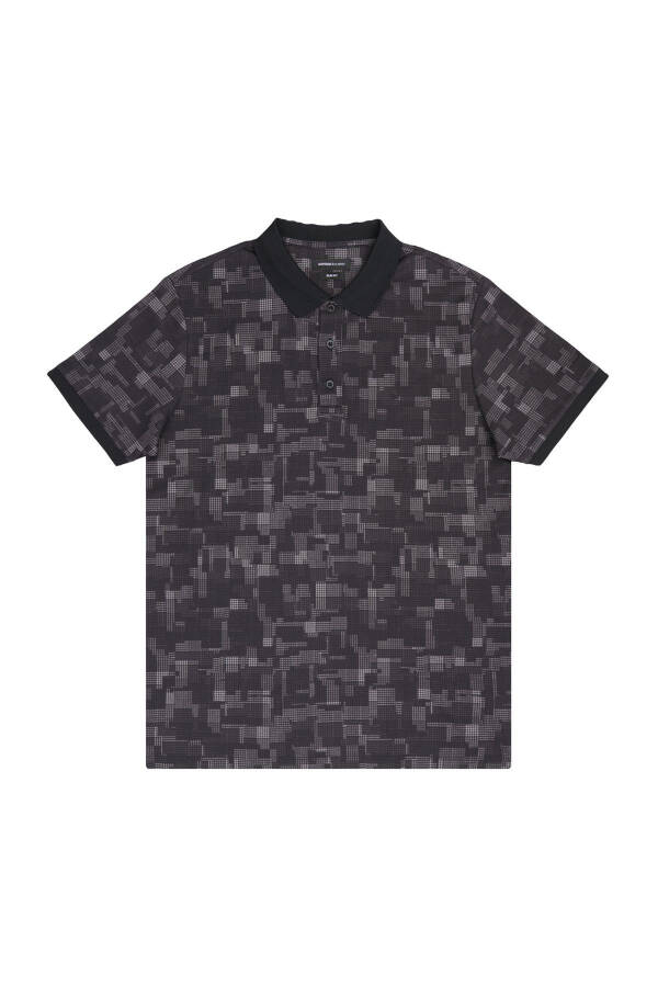 Erkak Qora Slim Fit Tor Kesimli Polo Yoqali Paxtali B - 6