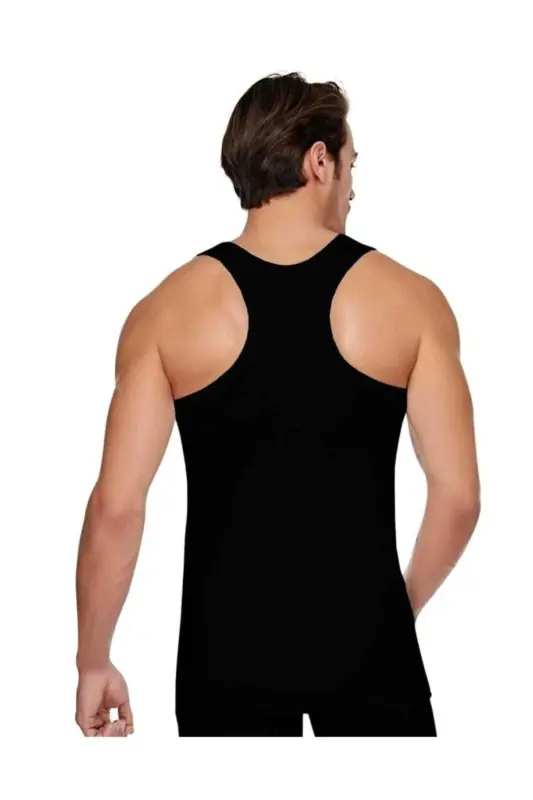 Erkak Qora Sportchi Rambo Paxtalik 0118 Atlet 6 Talik Paket-Qora - TUTKU