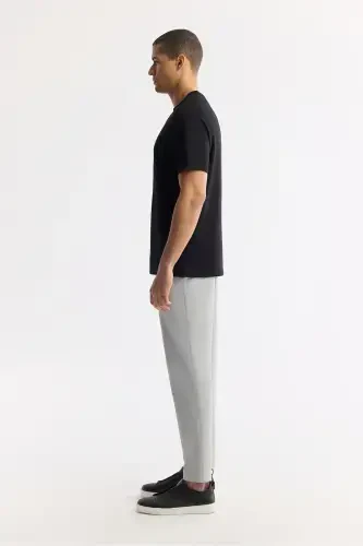 Erkak Qora Velosiped Yoqali Bosmali Futbolka A41Y1168-Qora - 3